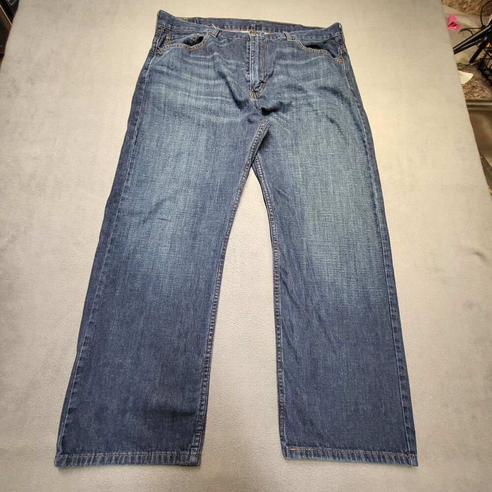Levi's 569 Loose Fit Jeans Mens 38x29 Blue Denim Straight Leg Distressed‎